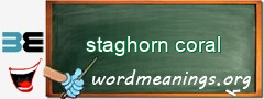 WordMeaning blackboard for staghorn coral